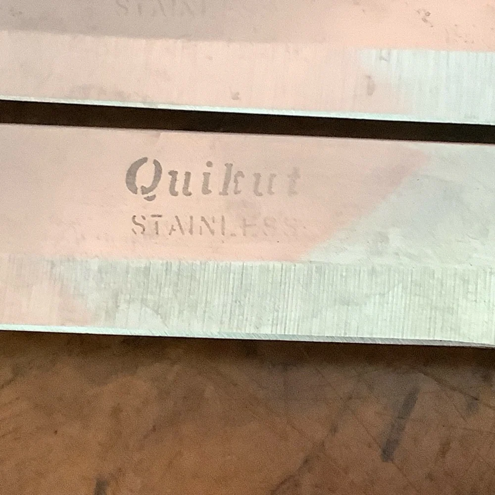 Vintage QUIKUT Stainless Steele 8.75” Steak Knives Ivory Plastic Handle Lot of 3